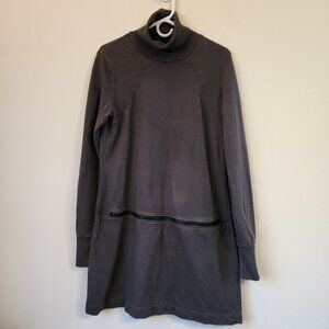 Prairie Underground Gray Org Cotton Turtleneck Sweater Dress Women M Flaw USA